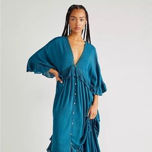 free people paradiso maxi dress// lagoon blue